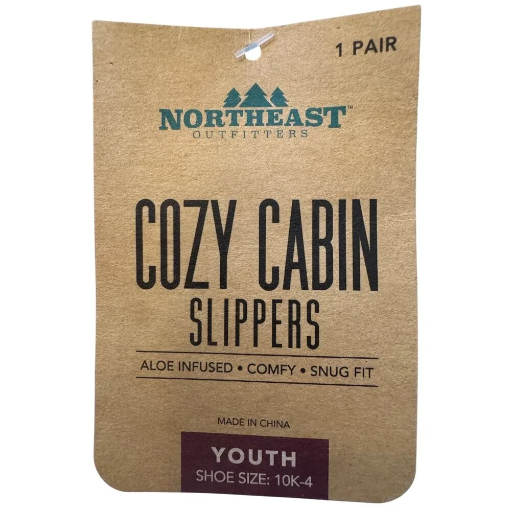 NWT Northeast Outfitters Cozy Cabin Slippers Youth 10K-4 Includes 3 Pairs